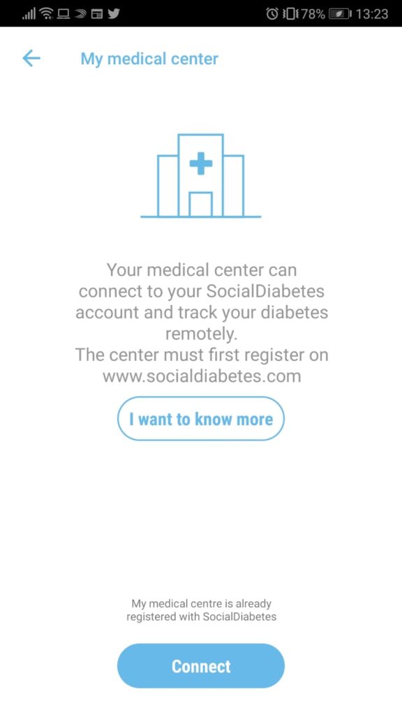 connect with Medical Platform. SocialDiabetes
